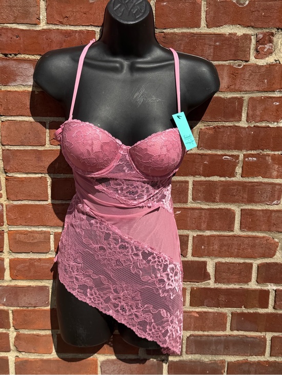 Other - Pink Lace Chemise with Asymmetrical Hem